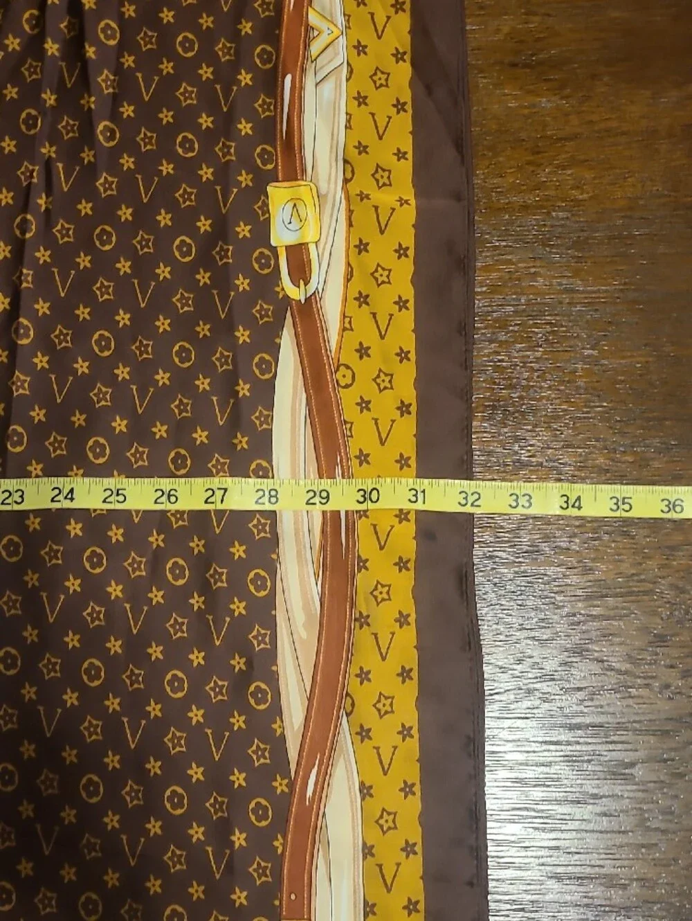 Luxury Brown & Mustard Monogram Scarf
